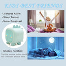 Kids Alarm Clock Girls Green Dinosaur Alarm Clocks with Night Light Bluetooth Digital Alarm Clock for Kids Girls Children by TinyTreasures Baby Boutique