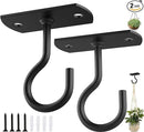 Ceiling Hooks for Hanging Plants 2Pack 2.5in,Wall Mount Hangers Plant Hooks,Wall Hooks for Plants,Lights,Planters,Lanterns,Hanging Bird Feeders,Wind Chimes,indoor&Outdoor Decoration Hooks Black by GreenHaven Gardens