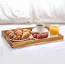 Acacia Wood Serving Tray with Handles (Set of 2)- 17-Inch Decorative Wooden Tray - Perfect for Breakfast, Lunch, Dinner, Ottoman, Coffee Table - Living Room and Couch Tray by CozyNest Decor