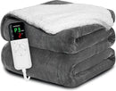 Heated Blanket Throw 50x60, Extra Plush 220GSM Flannel & Sherpa with Child Lock | 6-Level Smart Adaptive Heat & 8Hr Timer | ETL Certified Electric Blanket for Full Body Comfort by CozyNest Decor