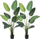 Worth Garden 59in Artificial Bird of Paradise Plant 4.9ft, Set of 2 Faux Tropical Trees for Living Room and Office Décor, Perfect for Indoor and Outdoor Greenery by CozyNest Decor