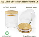 Glass Jars with Bamboo Lids (40oz in 3 Pack), Glass Food Jars and Canisters Sets, Pantry Food Storage Jars with Airtight Lids, Large Glass Canisters with lids by CozyNest Decor