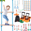 VEVOR Ninja Warrior Obstacle Course for Kids, 2 x 65 ft Weatherproof Slacklines, 500lbs Weight Capacity Monkey Line, Outdoor Playset Equipment, Backyard Toys Training Equipment Set with 12 Obstacles by TinyTreasures Baby Boutique