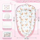 Baby Lounger - Baby Lounger for Newborn 0-24 Months, Breathable and Soft Cotton Cover Baby Nest, Portable Cozy Tummy Time Lounger for Home and Travel, Ideal Baby Essentials & Shower Gifts by TinyTreasures Baby Boutique