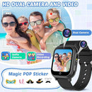 Waterproof Smart Watch for Kids with 32 Games Dual Camera Video Habit Tracking Music Player Pedometer Screen Protectors Lanyard, HD Touchscreen Kids Smart Watch Toy Birthday Gift for 3-12 Year Old by TinyTreasures Baby Boutique
