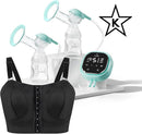 Zomee Z2 Double Electric Breast Pump - Shabbat Mode Edition - Portable, Hands Free Pumping Hospital Grade Wearable Breast Pump Including; Black Bamboo Pumping Bra (2XL) by TinyTreasures Baby Boutique