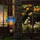 TERESA'S COLLECTIONS Hot Air Balloon Solar Lantern for Garden Decor ,Flickering Flame Hanging Solar Light for Outdoor ,Blue & Yellow Plastic Lamp for Yard Tree Gift for Mom by GreenHaven Gardens