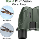 20X25 Compact Binoculars for Adults and Kids,Large Eyepiece Waterproof Binocular，Easy Focus Small Binoculars for Bird Watching,Hiking and Concert, Green by TinyTreasures Baby Boutique
