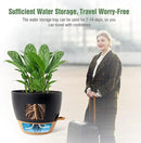 WOUSIWER 10 inch Self Watering Planters, 2 Pack Large Plastic Plant Pots with Deep Reservior and High Drainage Holes for Indoor Outdoor Plants and Flowers, Black with Terracotta by GreenHaven Gardens