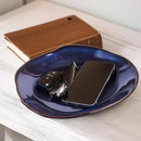 Blue Ceramic Decorative Bowl –10.4" Small Trinket Dish, Fruit Bowl, Candy Dish, Key Bowl for Entryway Table, Jewelry & Ring Dish, Porcelain Catchall Dish for Kitchen, Bedside, Living Room Home Decor by CozyNest Decor
