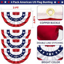 4 Pack USA Pleated Bunting Fan Flags, 1.5x3 Ft Patriotic Half Fan Banner American Flag Decoration Bunting for Outside Red White and Blue Decor Independence Day Memorial Day 4th of july Decorations by GreenHaven Gardens