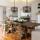 Farmhouse Chandelier, Dining Room Light Fixture, 3-Light Modern Black Pendant Light Fixture, Rustic Industrial Ceiling Hanging Light Fixture for Entryway Foyer Kitchen Over Table Hallway by CozyNest Decor