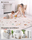 Baby Play Mat 59x71 Inch, 2 in 1 Fabric & XPE Dual-Sided Design Foldable Play Mats for Babies and Toddlers, Waterproof & Anti-Slip Baby Mat for Floor, Portable Baby Foam Crawling Mat with Travel Bag by TinyTreasures Baby Boutique
