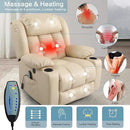 PARKOL Power Lift Recliner Chair for Elderly Breathable Leather Recliner Chair with Massage and Heat,2 Cup Holders,Electric Stand Assist,USB Ports,Gifts for Family (Grey) by CozyNest Decor