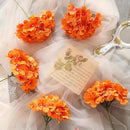 Tifuly Hydrangea Artificial Flowers -12 pcs Realistic Fake Hydrangea Silk Flowers with Stems Faux Hydrangea Flowers Heads for Office Home Party Wedding Centerpiece DIY Floral Decor (Orange) by CozyNest Decor