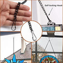 Stained Glass Window Hanging Chain Kit, Picture Hanging Chain with Suction Cup Hooks Sunshine Catcher Metal Nickel Plating Stained Glass Window Panels 10 Inch and 20 Inch (Black) by GreenHaven Gardens