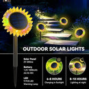 Outdoor Solar Lights, 2 Pack Led Solar Sunflower Lights, Stake/Wall 2-in-1 Waterproof Solar Garden Lights for Yard, Landscape, Fence, Patio, Driveway, Pathway, Backyard Decoration (Colourful) by GreenHaven Gardens