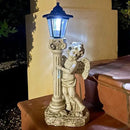 Angel Statue with Solar Lights (Right) 19.7 Inch, Outdoor Solar Angel Garden Statue with Roma Pillar for Garden Lawn Deocr, Christian Religious Gift by GreenHaven Gardens