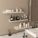Giftgarden 24 Inch Floating Shelves for Wall, Creamy White Beige Wood-Grain Wooden Shelf Ledge for Bathroom Kitchen Living Room Nursery Bedroom Picture, Set of 3 Different Sizes by CozyNest Decor