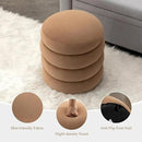 Furniliving Modern Round Ottoman, Soft Bedroom Ottoman Footstool Round Ottomans Stool for Living Room, Makeup Room, Coffee, Velvet by CozyNest Decor