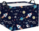 HIYAGON Rectangular Space Basket for Boys Baby Storage Basket Storage Bin Organizer Box Room Decor(Rocket Planet) by TinyTreasures Baby Boutique