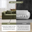 78" W Loveseat Sofa, 4 in 1 Convertible Floor Sofa Bed, Boneless Cloud Couch with Cup Holder, Fold Out Floor Couch, Loveseat Recliner Sleeper for Living Room Bedroom Lounge(Corduroy, White) by CozyNest Decor