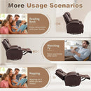 Recliner Chair, 360° Swivel Rocker Chair for Adults, Rocking Recliner Chair with Massage, Comfy Single Sofa with Side Pockets Cup Holders for Living Room, Bedroom, Nursery (Leather, Dark Brown) by TinyTreasures Baby Boutique