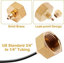 Drip Irrigation Hose Connector, Garden Hose Adapter Solid Brass 3/4 to 1/4 Hose Adapter, Garden Hose to Sink Faucet Adapter Used for Water Hoses (2pcs) by GreenHaven Gardens