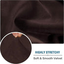 H.VERSAILTEX Velvet Stretch Sectional Couch Covers 3 Pieces Sofa Seat Cushion Covers L Shape Separate Cushion Couch Cover for Both Left/Right Sectional Couch (Large Sofa 2 Seater + 1 Chaise, Brown) by CozyNest Decor