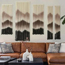 IOWER Large Macrame Wall Hanging Mountain Handmade Brown Dip-Dyed Boho Wall Decor 5Pcs Art Wall Decor for Bedroom Living Room Fiber Art Tapestry by CozyNest Decor