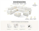 Oversized Modular Sofa Comfy Cloud Couch with Storage, Extra Deep Plush Sectional Sofa Set for Living Room, Covers Washable, Chenille, Olar (White, 8-Seater with Corner & 2 Ottomans, u-Shaped) by CozyNest Decor