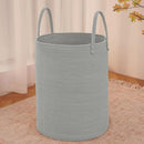 Large Woven Laundry Basket Hamper,80L Cotton Rope Storage Bin for Blankets,Toys and Clothes,Decorative Tall Nursery Hamper for Living Room,Baby Nursery,Bathroom and Bedroom,Grey by CozyNest Decor