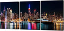 Biuteawal New York City Canvas Wall Art Manhattan Skyline Night View Picture Painting Modern Giclee Canvas Prints Home Office Living Room Wall Decoration by CozyNest Decor