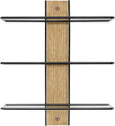 Sorbus Wall Mounted Wine Rack - Wood Wine Rack Wall Mounted for Bottles, Liquor, Champagne - Black Metal Wine Bottle Holder for Home Bar (Set of 3) by CozyNest Decor