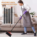 Small Broom Stiff Bristles Brush with Long Handle Indoor or Outdoor Compact Broom for Sweeping Patio Garage Garden,Deck,Concrete Floor,Bathroom (Red) by CozyNest Decor