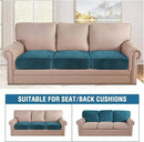 H.VERSAILTEX Velvet Stretch Couch Cushion Cover Plush Cushion Slipcover for Chair Loveseat Sofa Cushion Furniture Protector Seat Cushion Sofa Cover (3 Piece XL Sofa Cushion Covers, Deep Teal) by CozyNest Decor