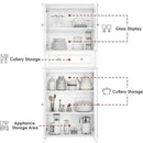 76'' Kitchen Pantry Storage Cabinet, Freestanding Kitchen Cupboard with Large Drawer, Doors, and Adjustable Shelves, Bathroom Storage Cabinet for Dining Room, Living Room, Laundry, White by CozyNest Decor