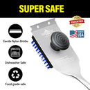 Grill Brush and Scraper, Dual Grip Design,Extra Strong BBQ Cleaner Accessories,Safe Nylon Bristles Barbecue Triple Scrubbers Cleaning Brush for Cast Iron Grates/Porcelain/Charcoal Grill by GreenHaven Gardens