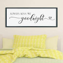 SRSZHIYUE Always Kiss Me Goodnight Sign Wall Decor Art for Master Bedroom Above Bed 40"×15" Large Wood Framed Wall Hanging (Black) by CozyNest Decor