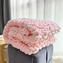 Chunky Knit Blanket Throw 40"x60", Chenille Throw Blankets, Handmade Warm & Cozy Blanket Couch Bed Home Decor, Soft Breathable Fleece Banket, Christmas for Couch Bed Sofa Best Gift (Pink) by CozyNest Decor
