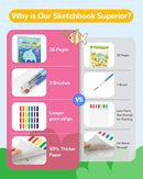 TECJOE Paint with Water Coloring Books for Toddlers, Marine Animal Series Watercolor Set with 3 Brushes, Mess Free Painting Activity for Kids Ages 4 5 6 7 8, Christmas Gifts Arts & Crafts Toy by TinyTreasures Baby Boutique