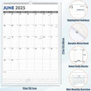 GuassLee Large Wall Calendar 2025-2026, 22"x15" Vertical Wall Calendar 2025, Jun. 2025 to Dec. 2026, 19-Month Paper Hanging Planner Wall with Julian Date for Office Home Planning & Organizing by TinyTreasures Baby Boutique