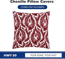 HWY 50 Burgundy Red Decorative Throw Pillow Covers 18x18 Inch (1 Piece), Embroidered Cotton Farmhouse Cushion Cover Pillow Case for Sofa Couch Living Room Bed Bedroon, Floral Branches by CozyNest Decor