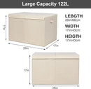 popoly 122L Large Toy Box Chest with Lid, Foldable Toy Storage Organizer Bin Boxes with Removable Divider for Kids, Boys, Girls, Nursery, Playroom, 26"x17" x17" (Linen Beige) by TinyTreasures Baby Boutique