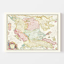 Vintage Map of Macedonia & Greece 1665