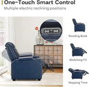 ANJ Power Home Theater Seating, PU Leather Electric Recliner Chair with Powered Headrest, Dual Motors Movie Reclining Chairs with LED Lights,USB Port, Cup Holders, Hidden Arm Storage (Blue & Black) by CozyNest Decor