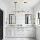 KCO Lighting 6 Light Bubble Chandelier Lighting Clear Glass Globe Chandelier Brass Gold Linear Pendant Light Mid Century Modern Pendant Light for Living Room Kitchen Island Dining Room by CozyNest Decor
