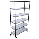 6 Tier 6000Lbs Capacity Nsf Metal Shelf Wire Shelving Unit, Heavy Duty Adjustable Storage Rack With Wheels & Shelf Liners For Commercial Grade Utility Steel Storage Rack by HouseOfZazla