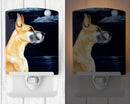 Fawn Great Dane Moonlight Stroll Ceramic Night Light Compact, UL-Certified, Ideal for Bedroom, Bathroom, Nursery, Hallway, Kitchen, 6x4x3, Multicolor