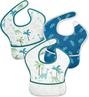 Mess Proof Baby Bib 3 Pack, Waterproof Led Weaning Baby Feeding Bibs with Food Catcher, Travel Feeding Bibs by TinyTreasures Baby Boutique